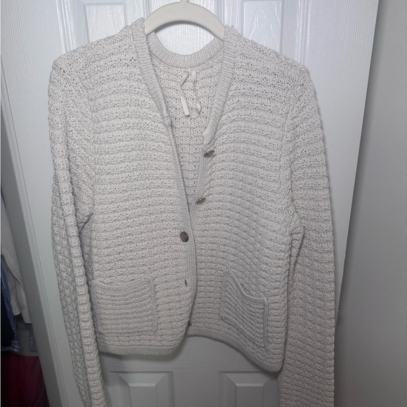 Anthropologie Cream Textured Cardigan - Picture 3 of 4